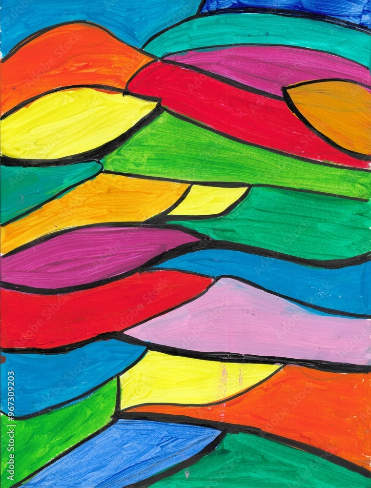 Fototapeta premium Hand drawn, handmade colorful paint, pattern, background