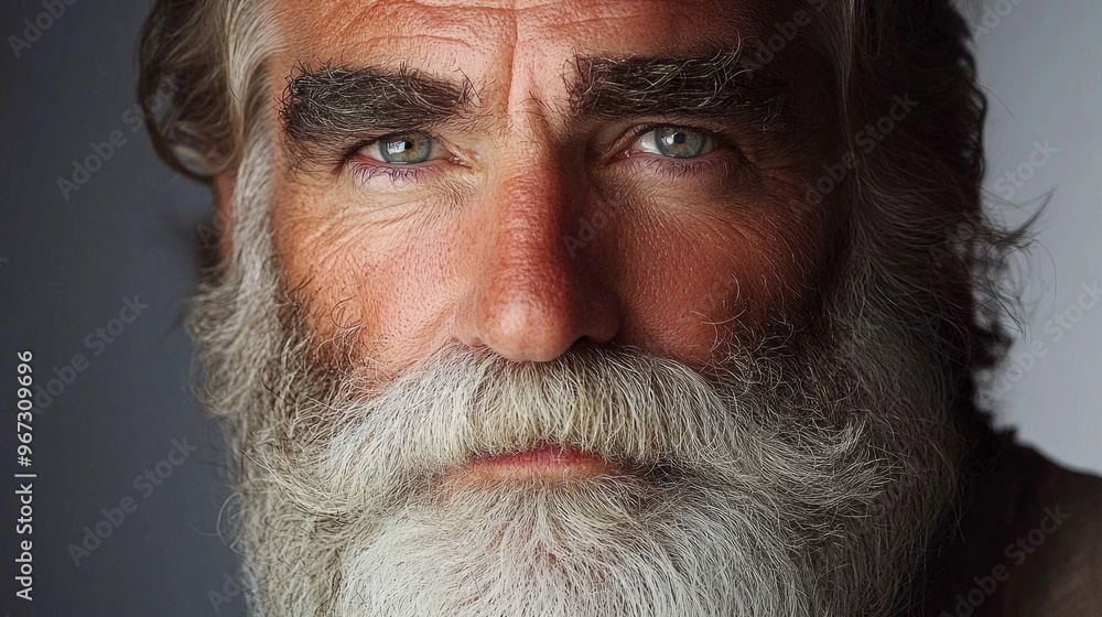 Close-up portrait of handsome senior man with greying hair. Close-up portrait of handsome senior man with greying hair.