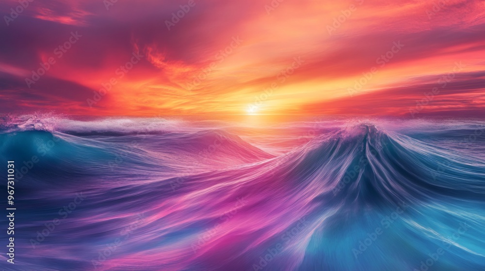 Obraz premium Calming Rhythms. Visuals that promoting mental and emotional wellness, featuring fluid and relaxing imagery, well being, evoke tranquility.