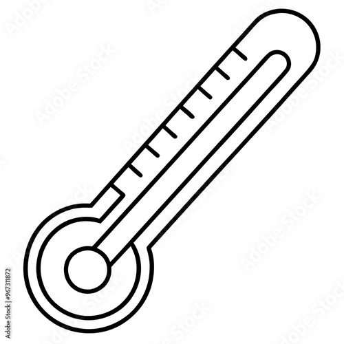 thermometer outline coloring book page line art illustration digital drawing