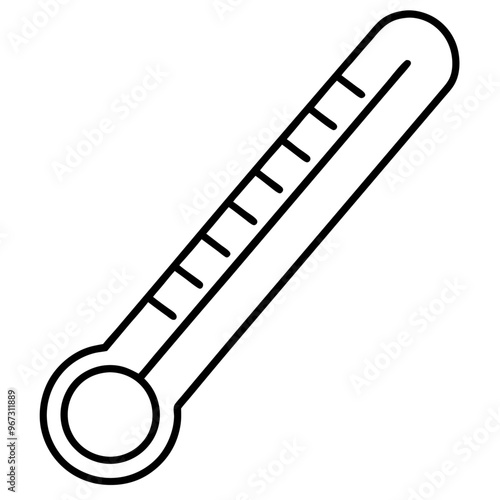 thermometer outline coloring book page line art illustration digital drawing