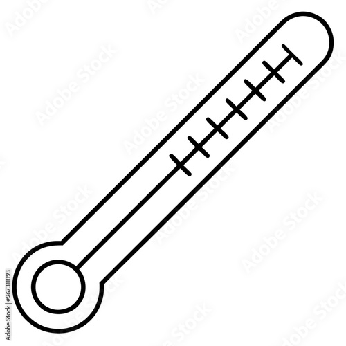 thermometer outline coloring book page line art illustration digital drawing