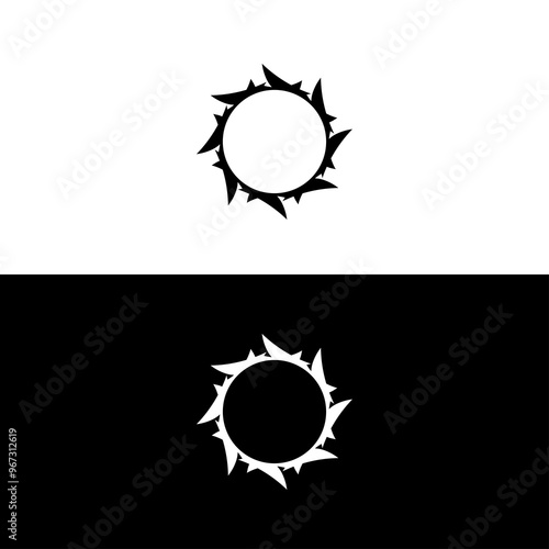 Black and white circle vector logo template design.. Circle creative icon logo photo