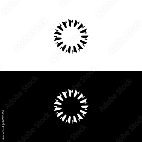 Black and white circle vector logo template design.. Circle creative icon logo photo