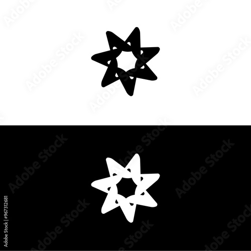 Black and white circle vector logo template design.. Circle creative icon logo photo