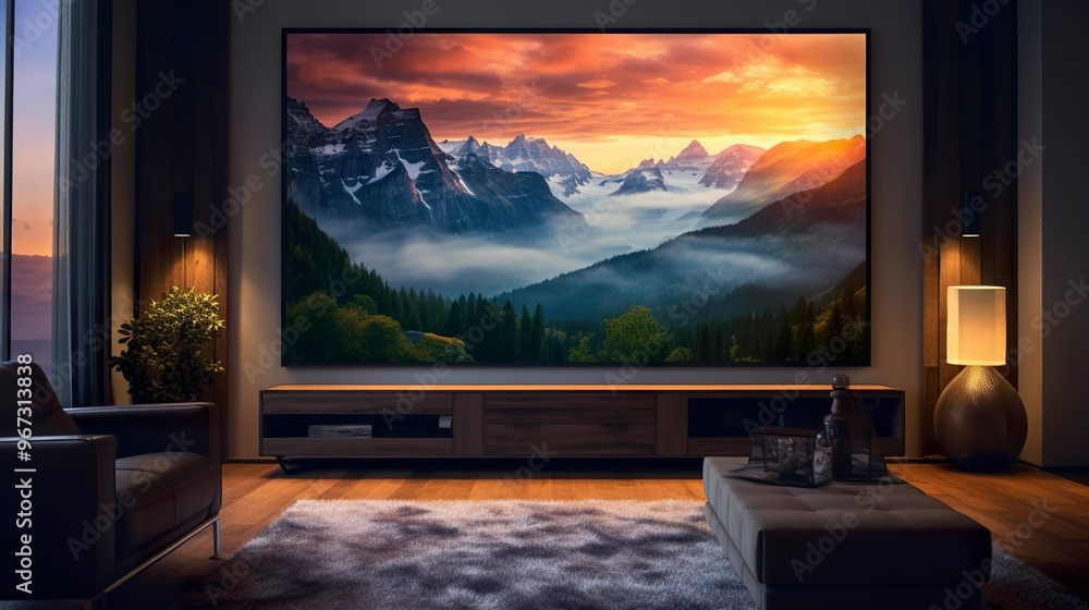 custom made wallpaper toronto digitalA photo of a LED TV in a home theater