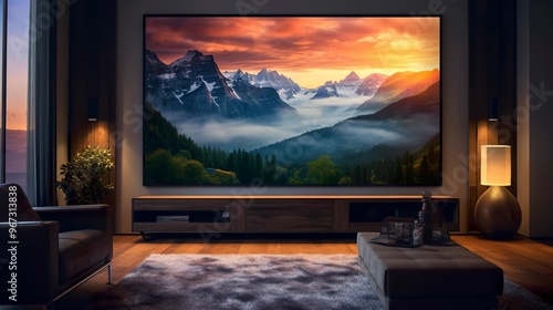 Wallpaper Mural A photo of a LED TV in a home theater Torontodigital.ca