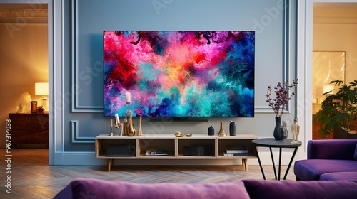 A photo of a LED TV in a living room