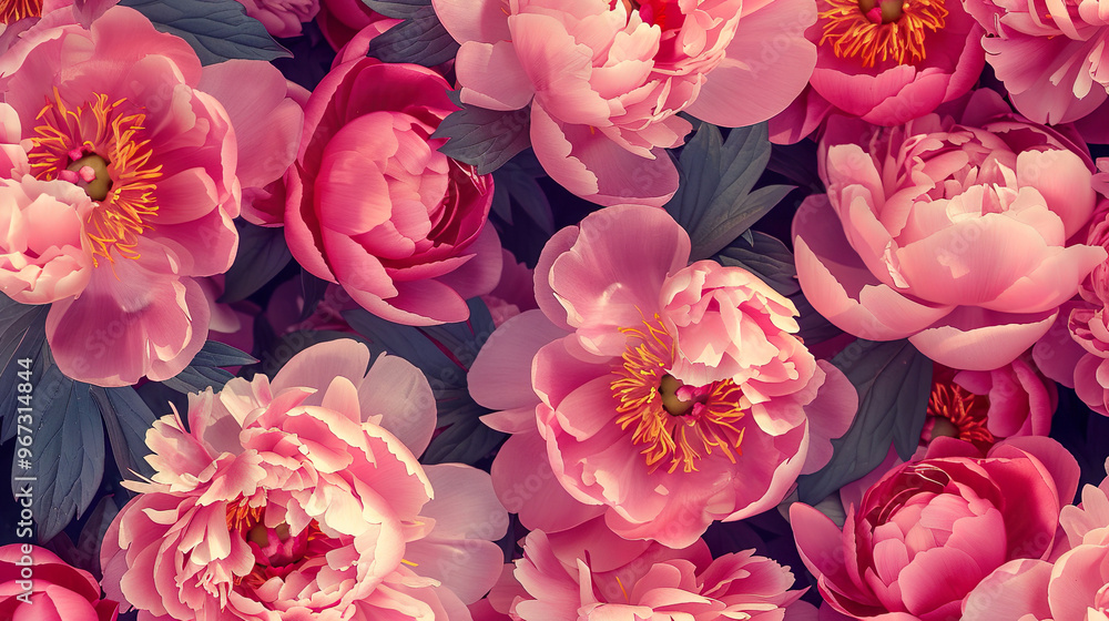Pink peony floral design pattern with soft petals Pink peony floral design pattern with soft petals