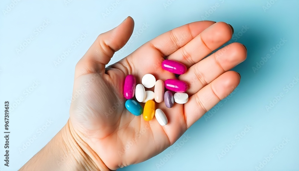 A hand holding several pills and capsules, symbolizing treatment for cold and illness symptoms. The image emphasizes medication as a crucial part of managing health and alleviating discomfort. A hand holding several pills and capsules, symbolizing treatment for cold and illness symptoms. The image emphasizes medication as a crucial part of managing health and alleviating discomfort.