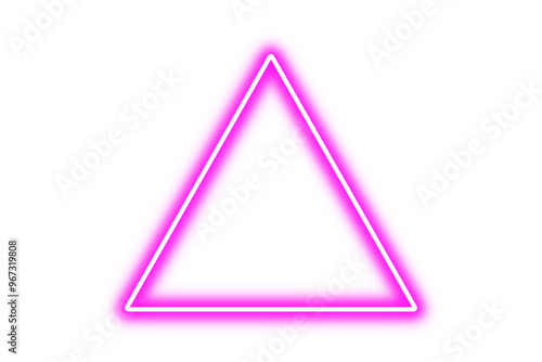 Pink glowing neon light triangle PNG