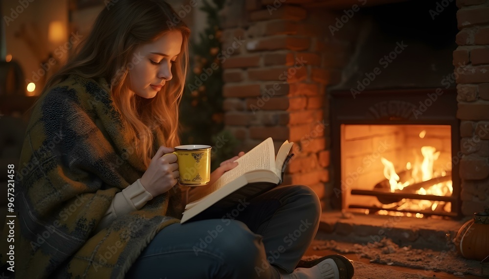 A person sitting under a blanket by the fireplace, reading a book and holding a mug of hot tea, suggesting a comforting and restful recovery during illness. The scene evokes warmth and relaxation. A person sitting under a blanket by the fireplace, reading a book and holding a mug of hot tea, suggesting a comforting and restful recovery during illness. The scene evokes warmth and relaxation.