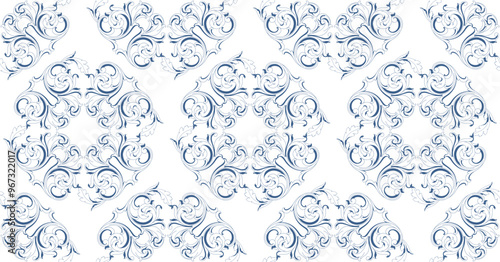 Seamless baroque pattern. Textile print pattern. Ethic luxury pattern
