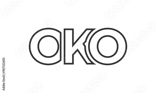 OKO logo design template with strong and modern bold text. Initial based vector logotype featuring simple and minimal typography. Trendy company identity.