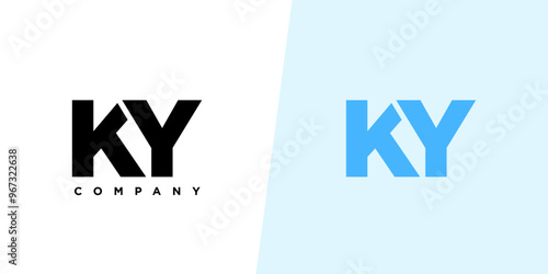 Letter K and Y, KY logo design template. Minimal monogram initial based logotype.