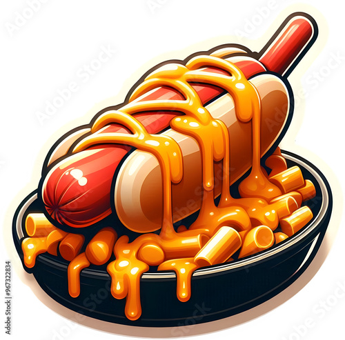 Cute hot dog illustration