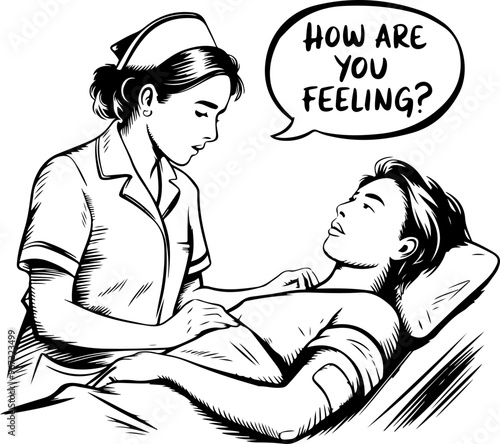Nurse Caring for Patient with Compassionate Conversation