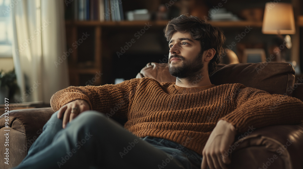 man looks comfortable and at ease, home, person watching tv at home, man watching tv man looks comfortable and at ease, home, person watching tv at home, man watching tv