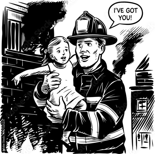 Heroic Firefighter Rescues Child from Smoke-Filled Room