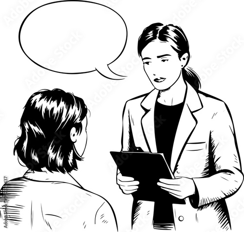 Two Businesswomen Engaged in a Conversation
