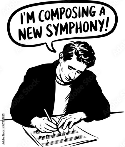 Composer Creating a New Symphony on Sheet Music