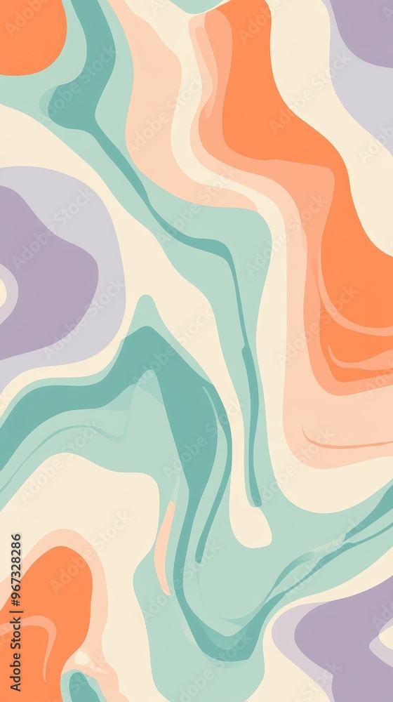 A soothing design features a minimalist melting pattern in gentle pastel shades, perfect for enhancing any contemporary interior space A soothing design features a minimalist melting pattern in gentle pastel shades, perfect for enhancing any contemporary interior space