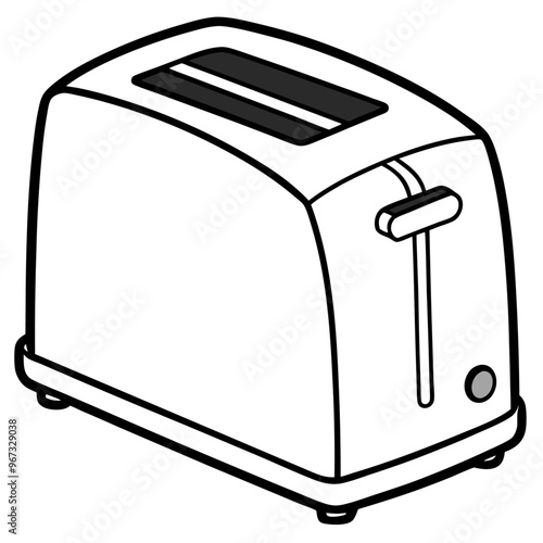 toaster outline coloring book page line art illustration digital drawing
