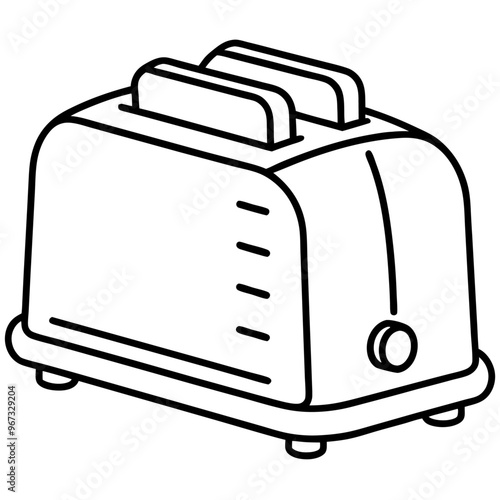 toaster outline coloring book page line art illustration digital drawing