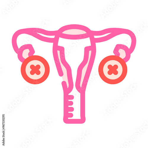 oophorectomy surgery color icon vector. oophorectomy surgery sign. isolated symbol illustration