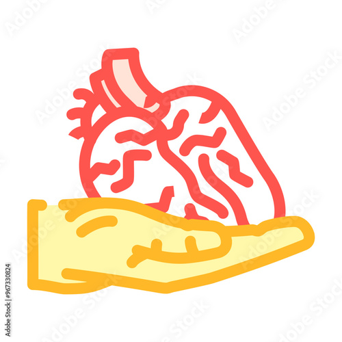 organ transplant surgery color icon vector. organ transplant surgery sign. isolated symbol illustration