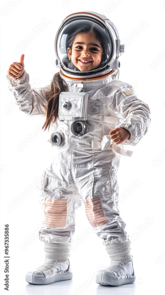An Indian girl dressed as an astronaut An Indian girl dressed as an astronaut