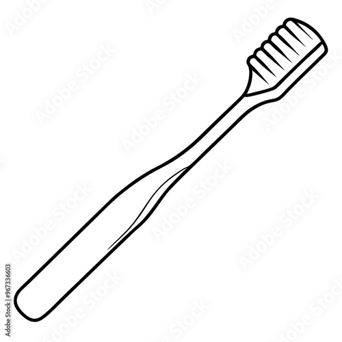 toothbrush outline coloring book page line art illustration digital drawing