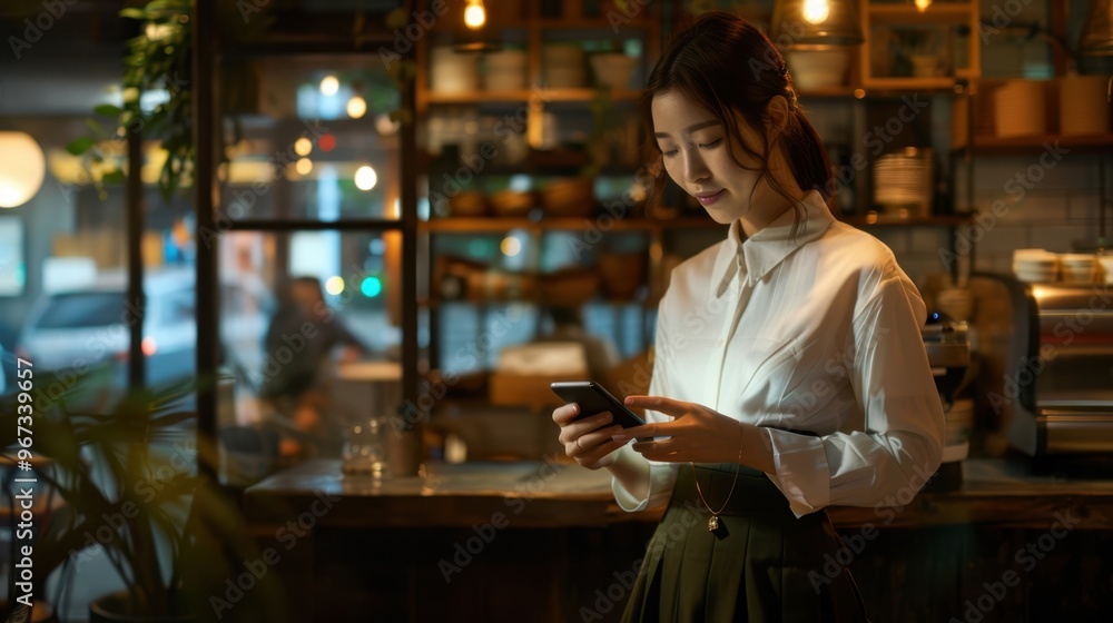 The Woman in Cozy Café The Woman in Cozy Café
