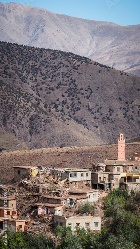 Cuadro en lienzo The landscape of Tizi n'Test in Morocco after 2023 earthquake