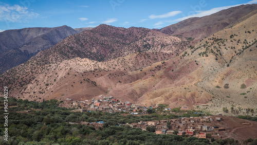 The landscape of Tizi n'Test in Morocco after 2023 earthquake photo