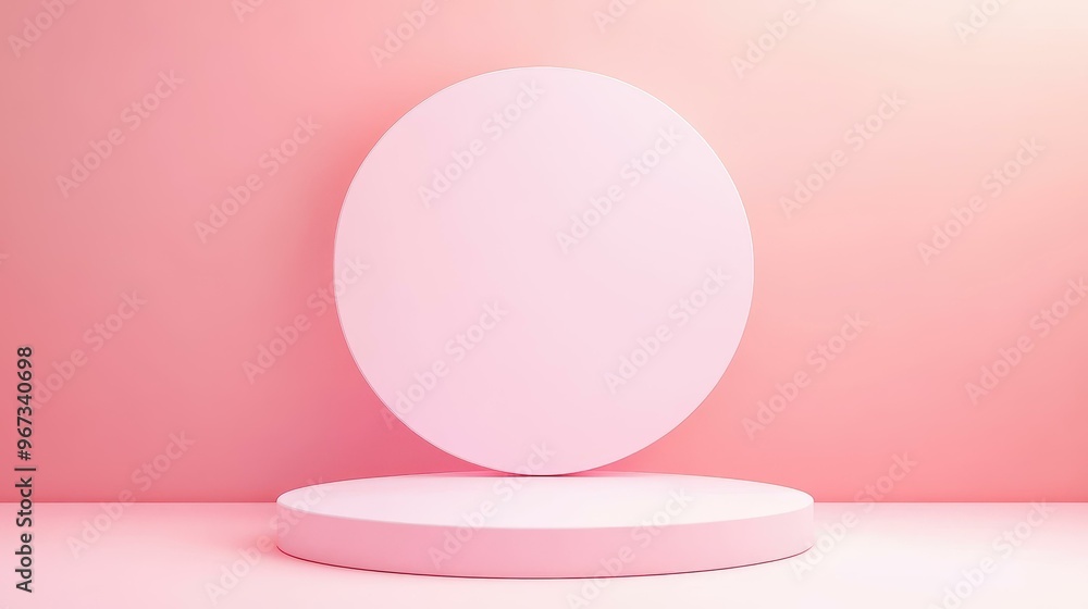 Discover a chic, modern abstract space with a chic pink cylinder platform designed to showcase beauty items elegantly. Discover a chic, modern abstract space with a chic pink cylinder platform designed to showcase beauty items elegantly.