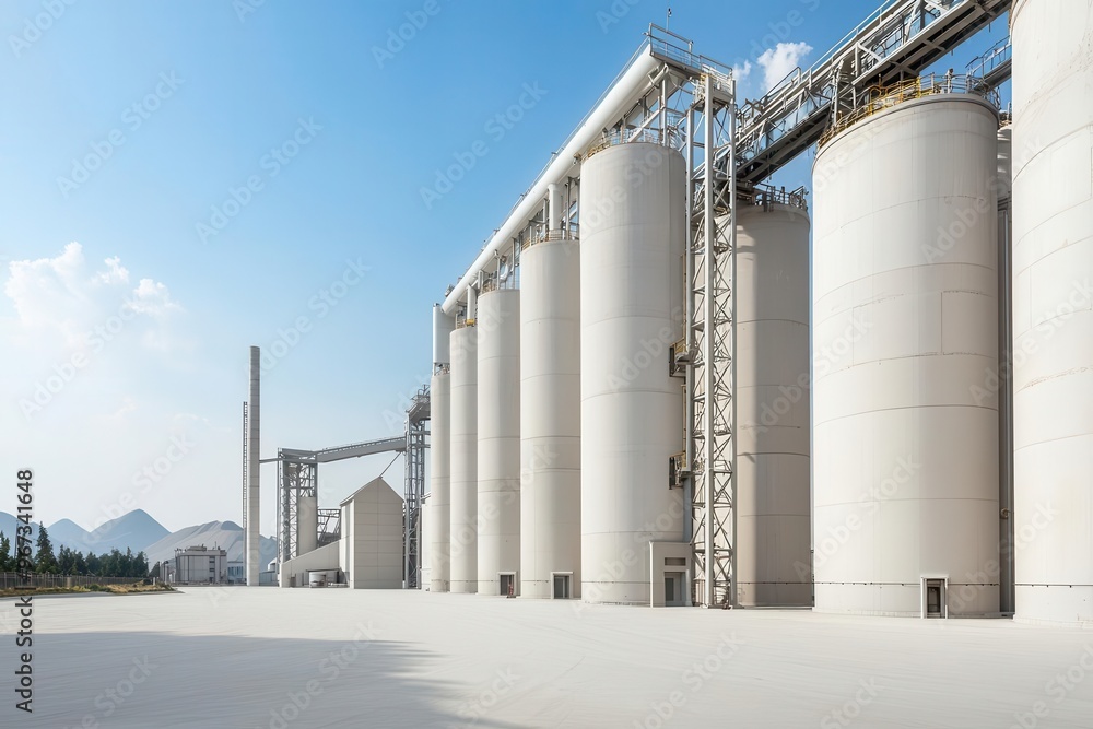Environmentally conscious cement factory with carbon capture systems, Green cement production, eco-friendly industry Environmentally conscious cement factory with carbon capture systems, Green cement production, eco-friendly industry