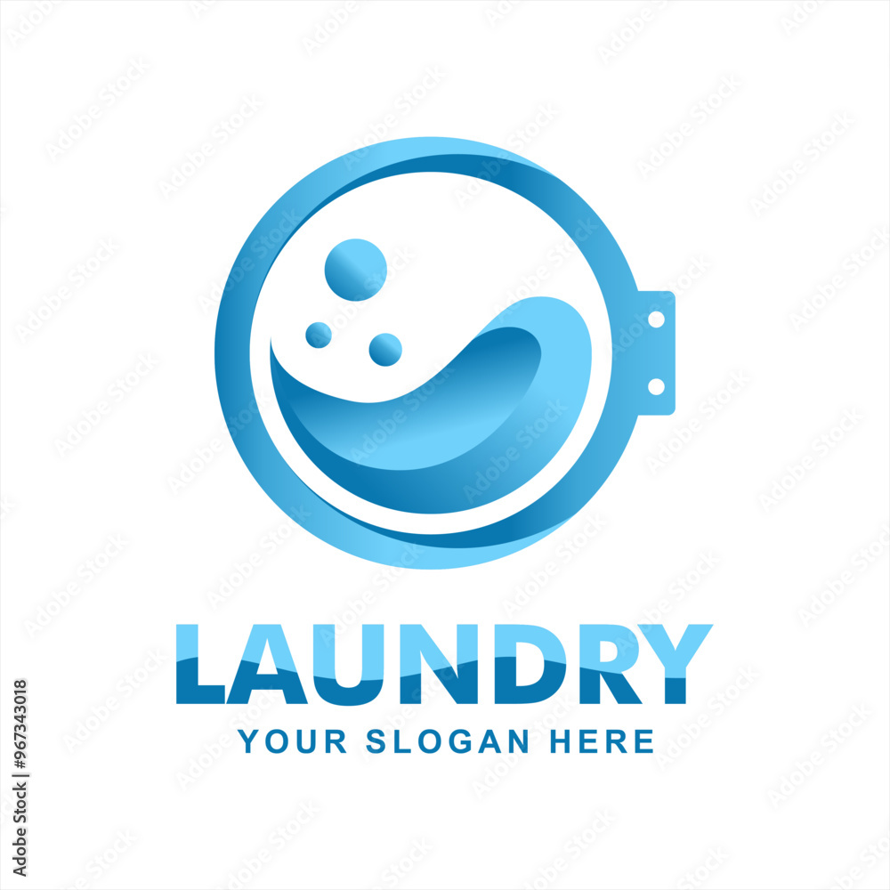 Express Laundry logo emblem badge design template fast and clean laundry service business Express Laundry logo emblem badge design template fast and clean laundry service business
