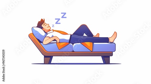 Flat icon of a sleeping person with blanket and 'Zzz' symbols.