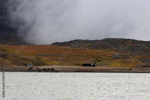 Landscape in the realm of Bamsebu in Svalbard photo