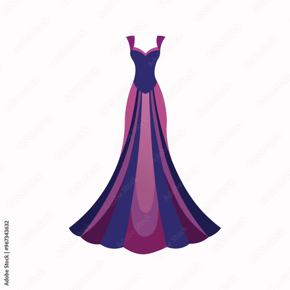 Obraz premium Ladies gown vector art illustration isolated on white background.