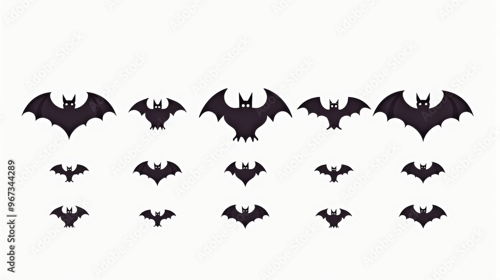 Fototapeta premium Halloween Bats Illustration - Various Sizes and Designs
