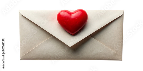 Envelope letter paper love. on transparent background