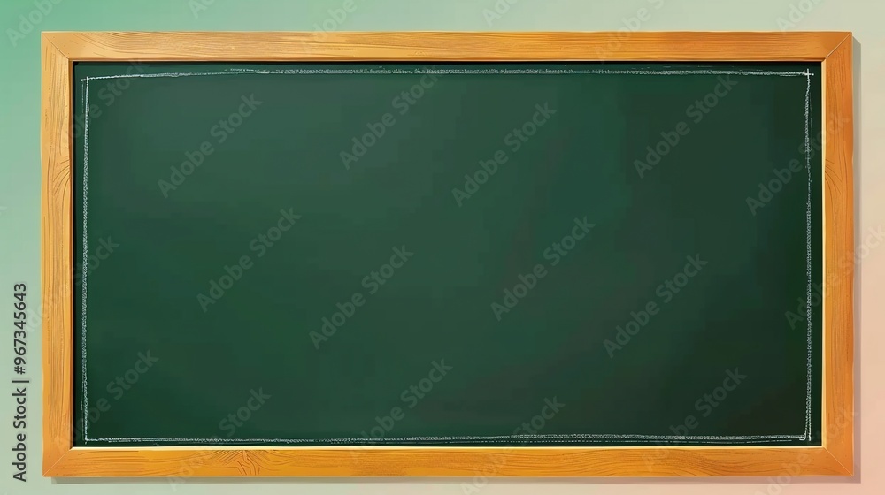 Green Chalkboard with Wooden Frame: High-Resolution Image on a White Background Green Chalkboard with Wooden Frame: High-Resolution Image on a White Background
