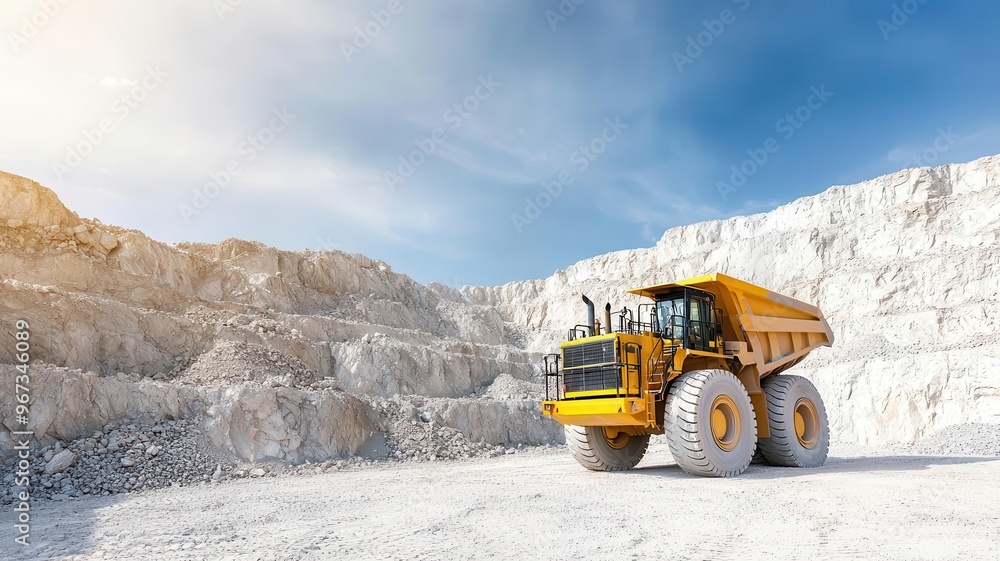Quarry with blasting equipment preparing to extract materials for cement, Cement raw material mining, heavy industry Quarry with blasting equipment preparing to extract materials for cement, Cement raw material mining, heavy industry