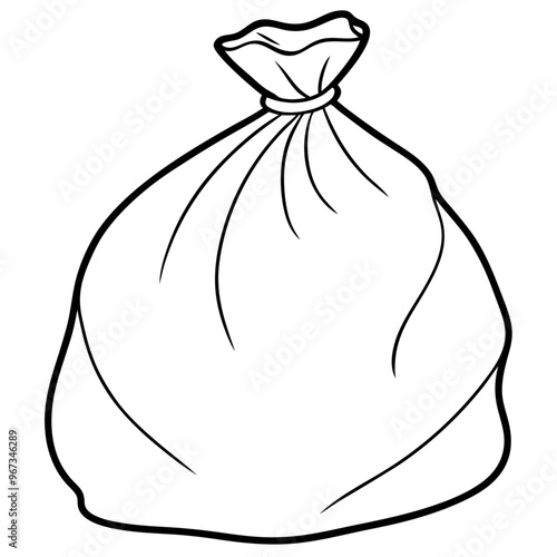 trash bag outline coloring book page line art illustration digital drawing