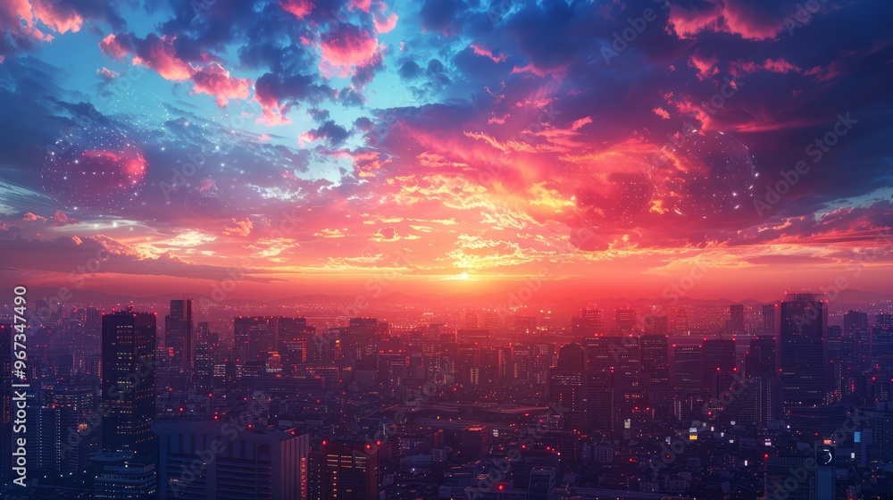 Obraz premium sky background with bubble chat ,business analysis and strategy as concept