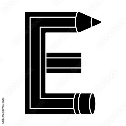 E letter pencil font.