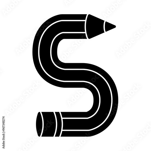 S letter pencil font.