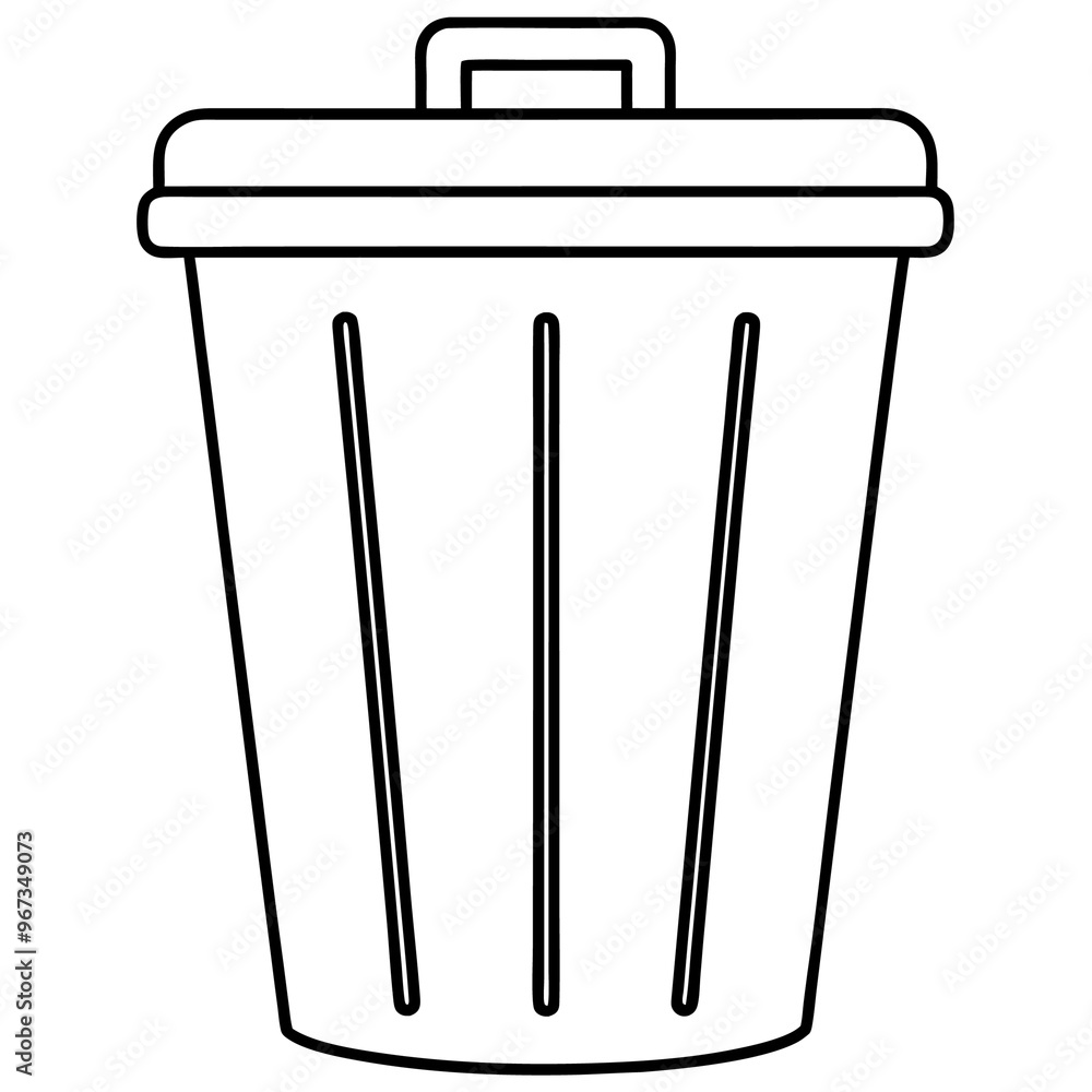 trash can outline coloring book page line art illustration digital drawing trash can outline coloring book page line art illustration digital drawing